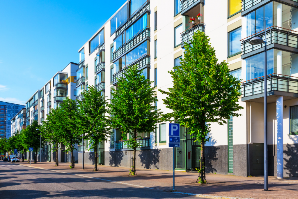 A low-rise apartment complex