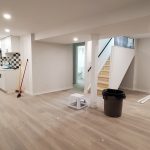 A basement currently undergoing renovation and clean up